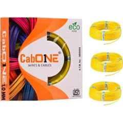 CabONE 1 Sqmm Yellow FR PVC Insulated Copper Cable, Length: 90 m (Pack of 3)