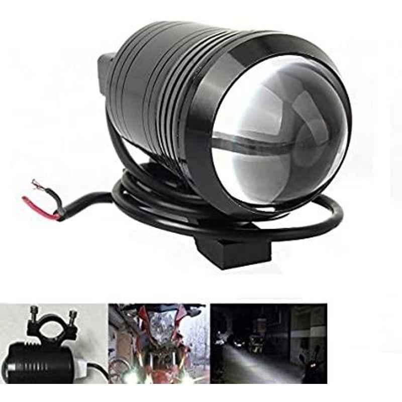 AOW U1 LED Motorycle Fog Light Bike Projector Auxillary Spot Beam Light (Black, 1 Pc) for TVS Flame