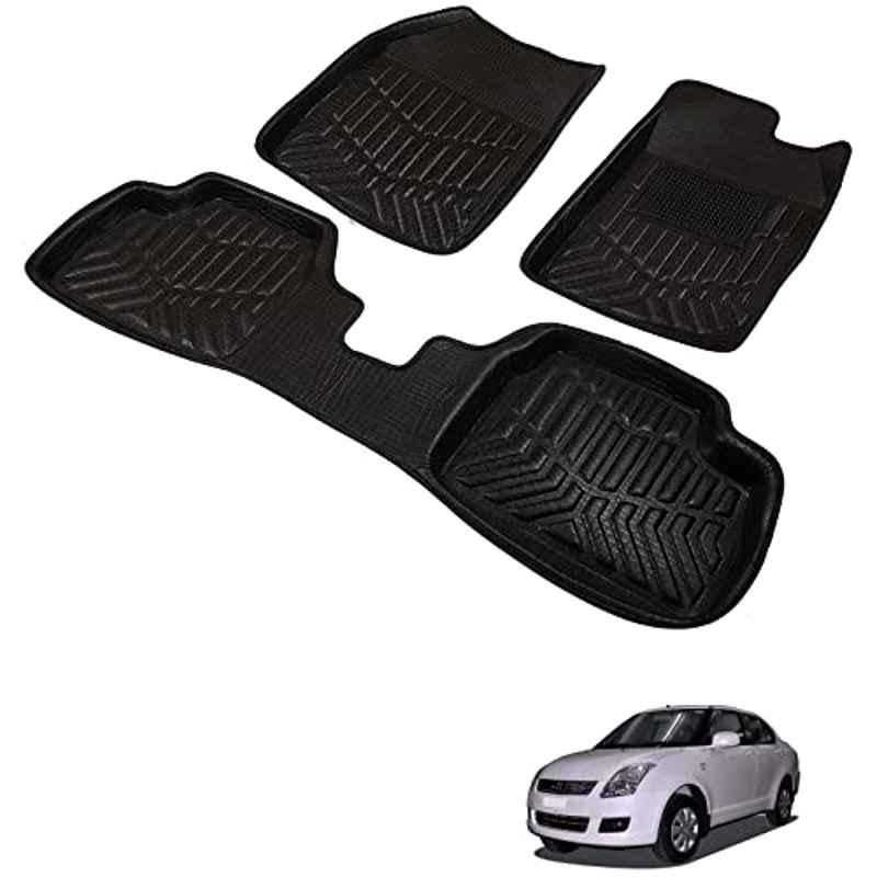 Kozdiko 3D Black Car Foot Mat Set for Maruti Suzuki Old Dzire, dshbdhb10