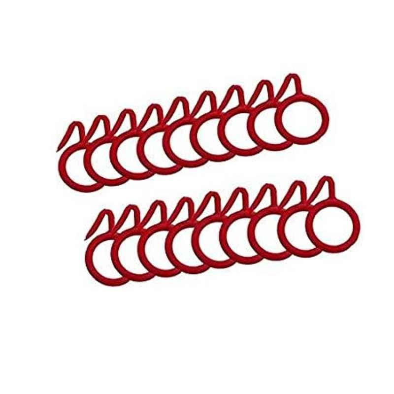 Smart Shophar 1.2 inch Plastic Red Nemani Curtain Ring, SHA60CR-NEMA-RD1.25-P18 (Pack of 18)