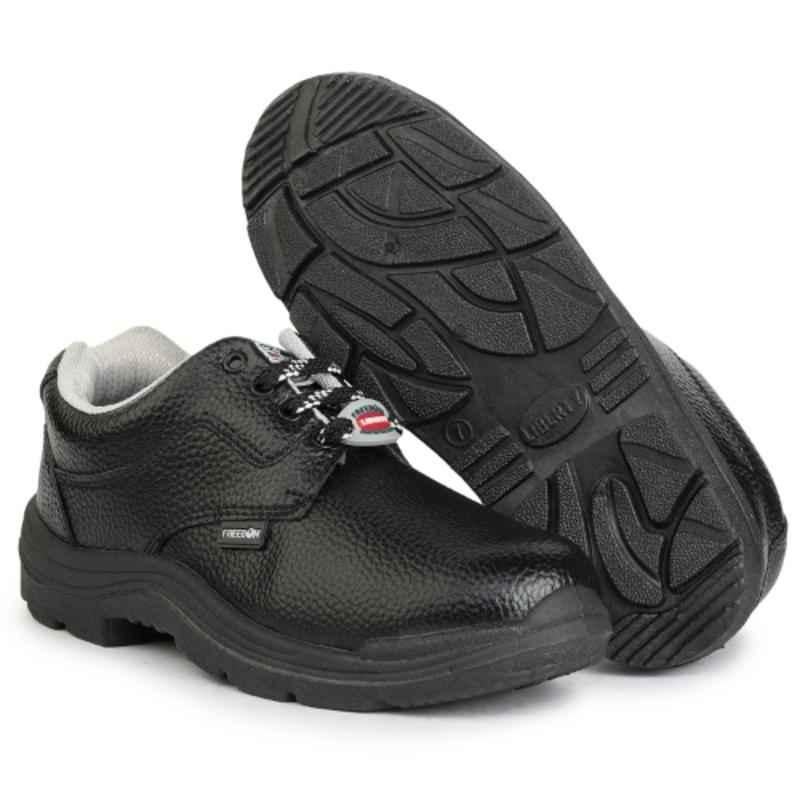 Liberty Freedom VIJYATA-1A Leather Steel Toe Black Work Safety Shoes, LIB-V-1A, Size: 9