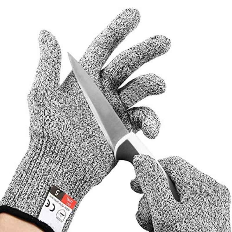 Nylon 5 Level Protection Gloves, Size: L