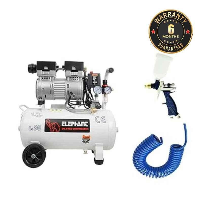 Elephant 30 litres 2 HP AC Air Compressor with Paint Spray Gun