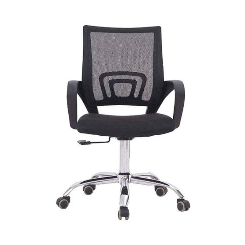 Margoun 47x49x130cm Black & Silver Mesh Swivel Chair, SWIVElMESHCHAIR
