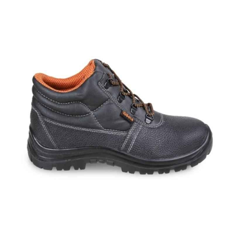 Beta Basic 7243BK Leather Steel Toe Black Safety Shoes, 072431238, Size: 5