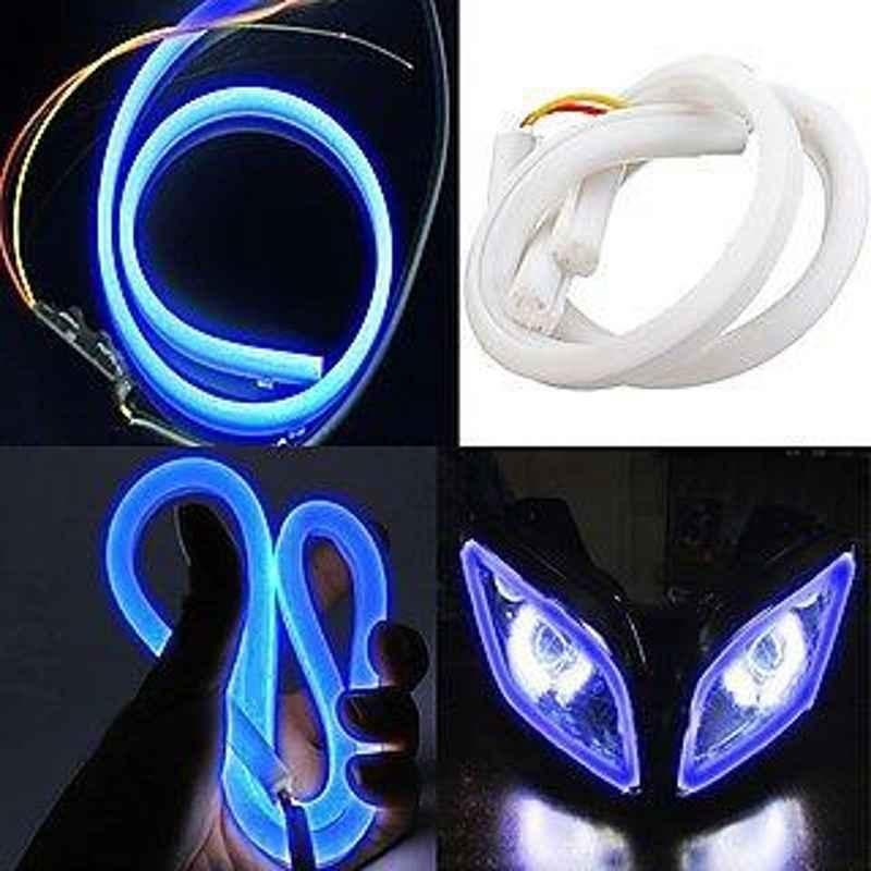 AOW Flexible 30cm Long Headlight Neon LED DRL Tube (BLUE) For TVS Apache RTR 200 (Pack Of 1)