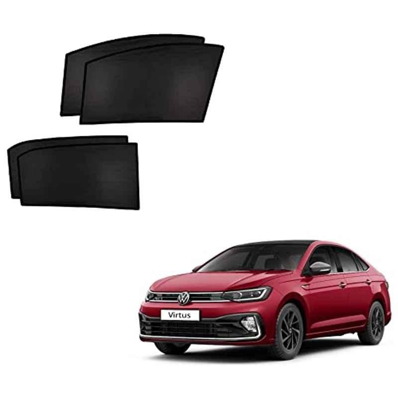 Kozdiko 4 Pcs Custom Fit Non Magnetic Curtains Mesh Car Sun Shade Set for Volkswagen Virtus