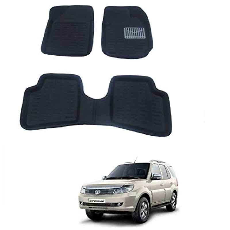 Kozdiko 5 Pcs 3D Black Car Foot Mat Set for Tata Safari Strome, koz_67966