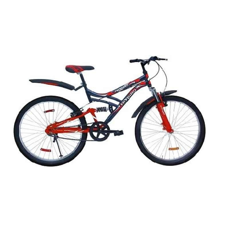 Hi-Bird Crescent 26 inch Single Speed Grey & Red Dual Suspension Mountain Cycle