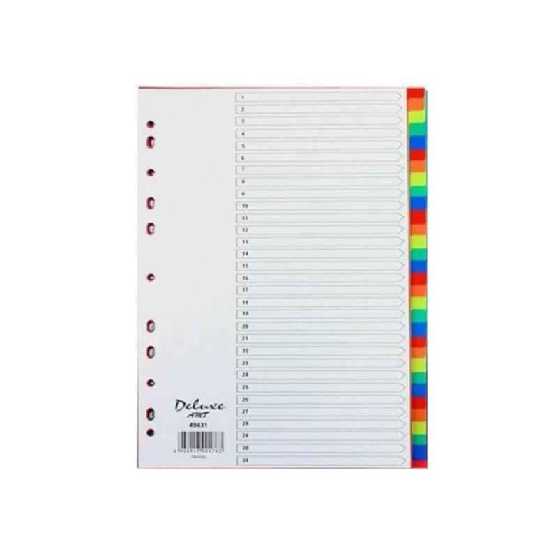 Deluxe 31 Tabs A4 Plastic Colored Divider