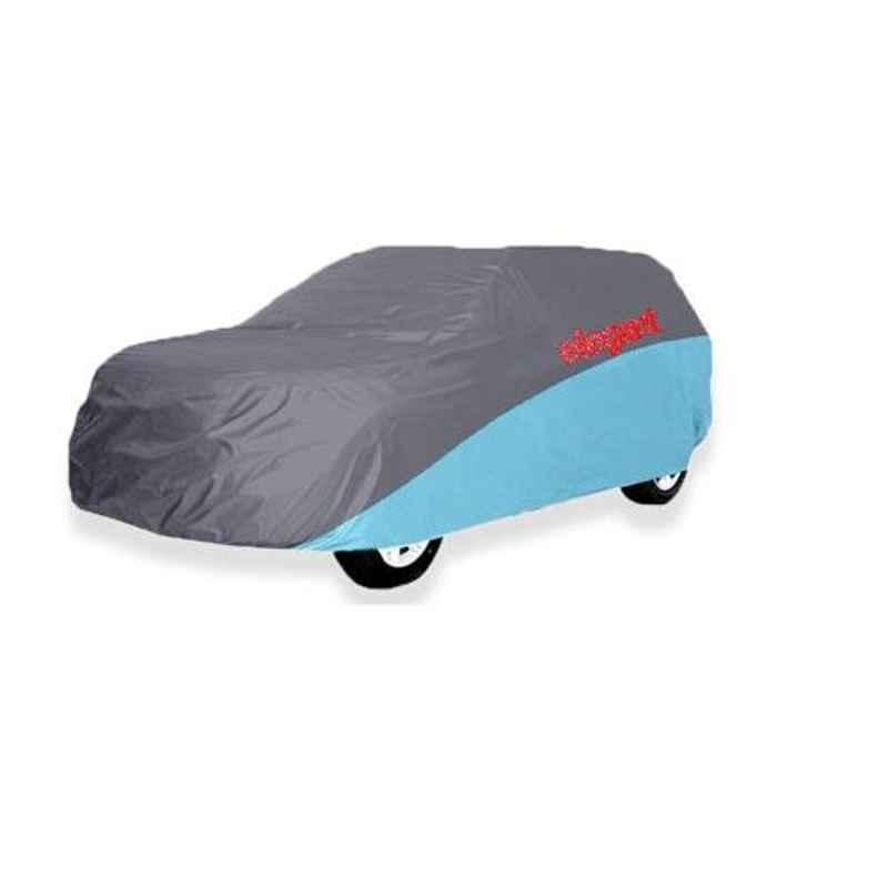 Elegant Grey & Blue Water Resistant Car Body Cover for Datsun Go