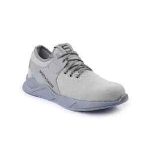 Woakers Synthetic Leather Steel Toe PVC Sole Grey Work Safety Shoes, Size: 8