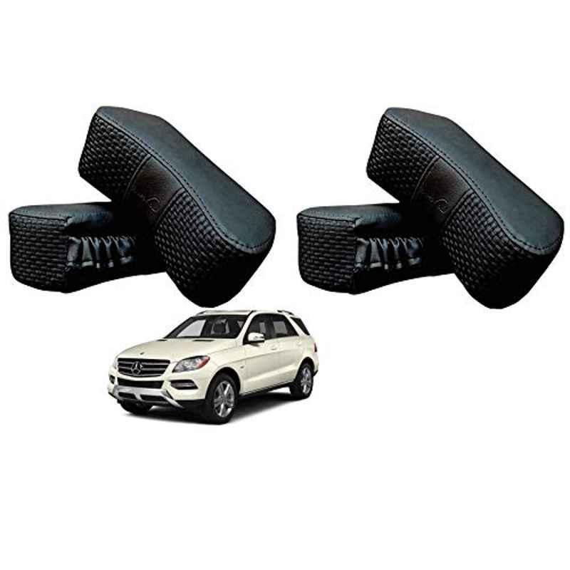 Kozdiko 4 Pcs CV Designer Black Leatherite Neck Rest Car Cushion Pillow Set for Mercedes Benz GLC-Class