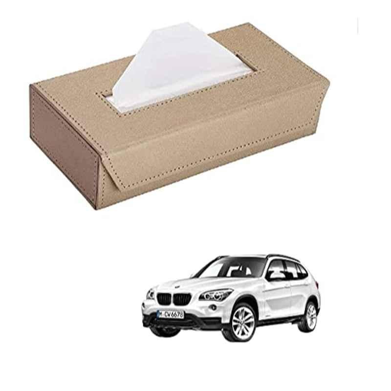 Kozdiko 100 Pulls PU Leather Beige Car Tissue Paper Box with 200 Sheets for BMW X1