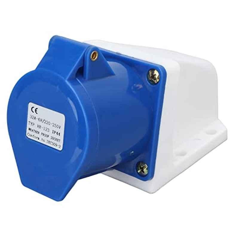 Yunirao 32A 250V 3 Pin ABS Blue & White Industrial Plug, ENT4T-12