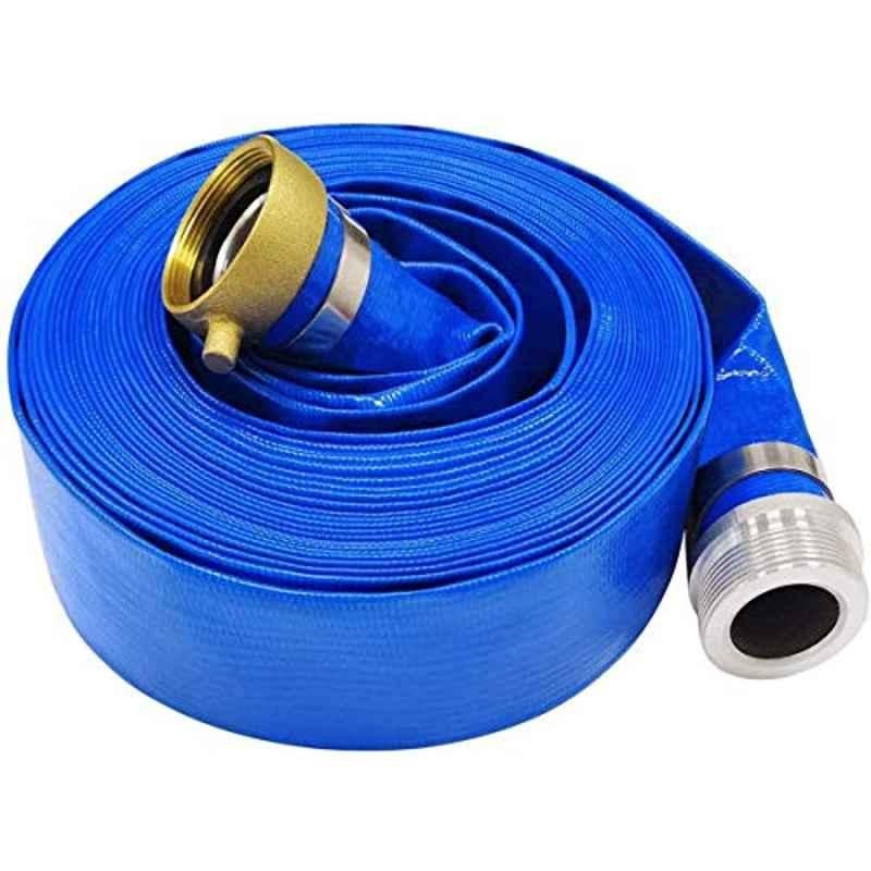 3 inch 50ft PVC Blue Backwash Hose with Aluminium Pin Lug Fittings for Swimming Pools