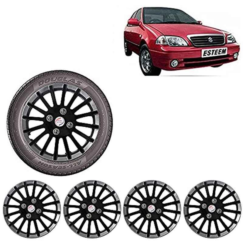 Auto Pearl 4 Pcs 13 inch ABS Black & Silver Wheel Cover Set for Maruti Suzuki Esteem