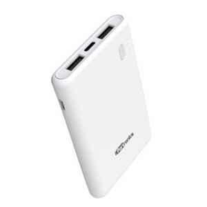 Portronics Indo 5X 5000mAh White Polymer Power Bank, POR-1006