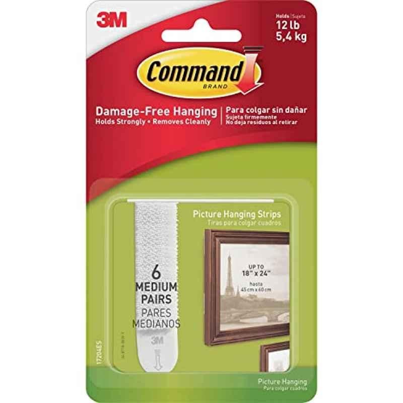3M Command 3lbs Picture Hanging Strips, 17204ES (Pack of 6)