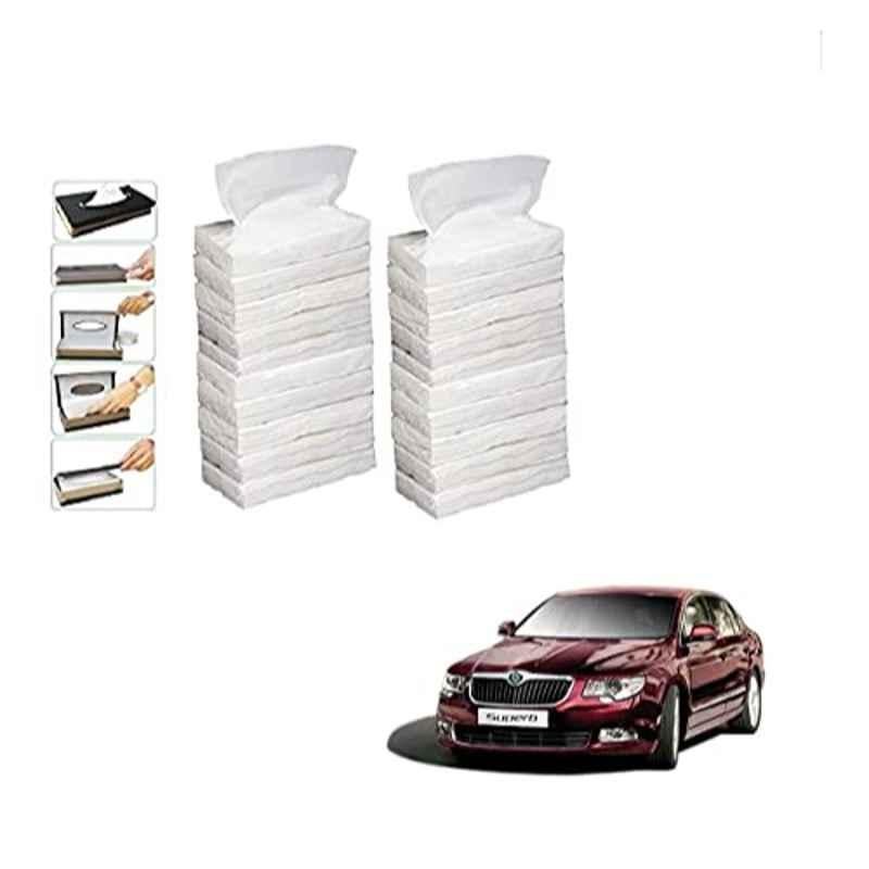 Kozdiko 100 Pulls Dispenser Box Refiller Tissue Paper with 200 Sheets for Skoda Superb (Pack of 20)