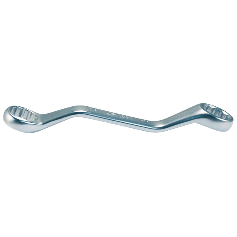 King Tony 16x17mm Chrome Plated Mini Offset Ring Wrench, 19611617