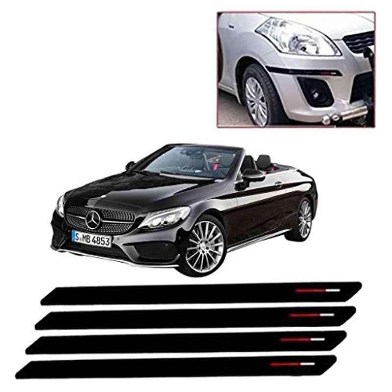 Kozdiko 4 Pcs Black & Red Bumper Protector Set for Mercedes Benz E Class Cabriolet