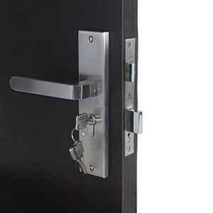 Handle Waala LB303 8 inch 60mm Stainless Steel Silver Cylindrical Plate One Side Key Mortise Door Lock Set