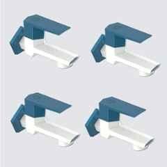 RN G20 15mm PTMT White & Marine Blue Foam Flow Long Body Bib Cock with Flange, RNG2045A32 (Pack of 4)