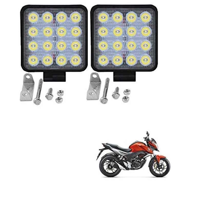 Kozdiko 2 Pcs 48W 16 LED Square Bright Beam White Fog Light Set for Honda CB Hornet 160R, koz_92842