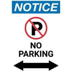 Color World Express Vinyl Self Adhesive Notice No Parking Signage Sticker