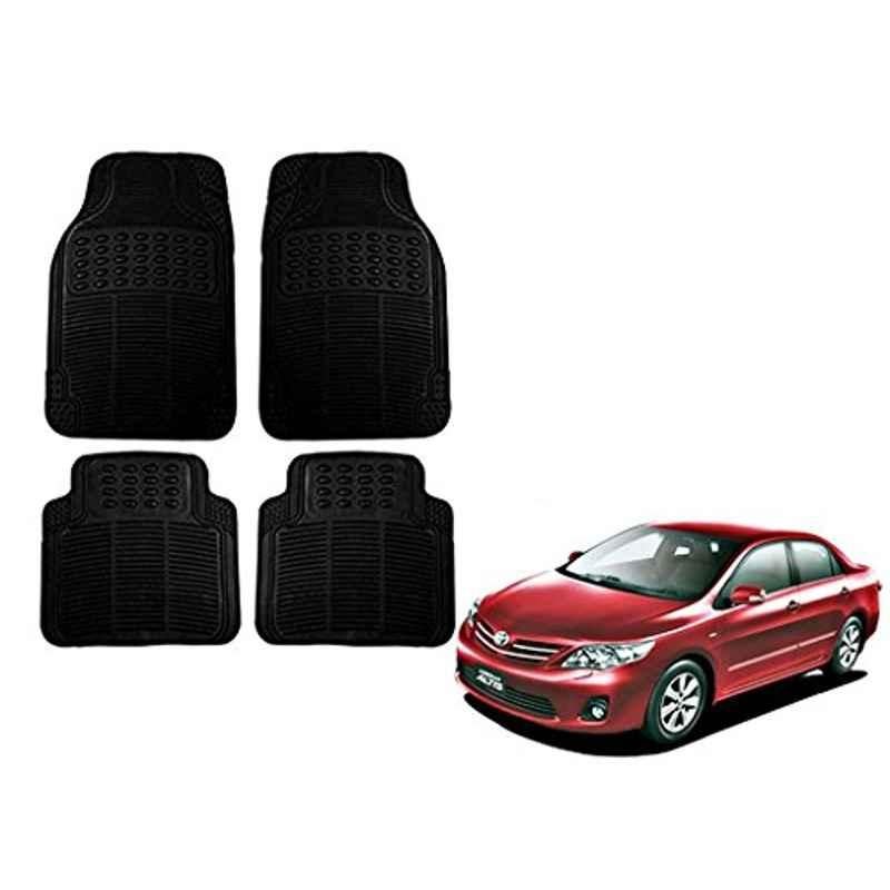 Kozdiko 4 Pcs Black Rubber Car Mat Set for Toyota Corolla Altis