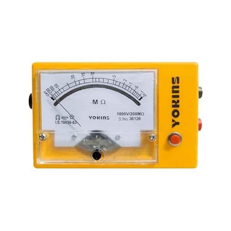 Yokins 1000V 200 Mohms ABS Analog Megger Insulation Tester with Battery & Leads, BA-1002
