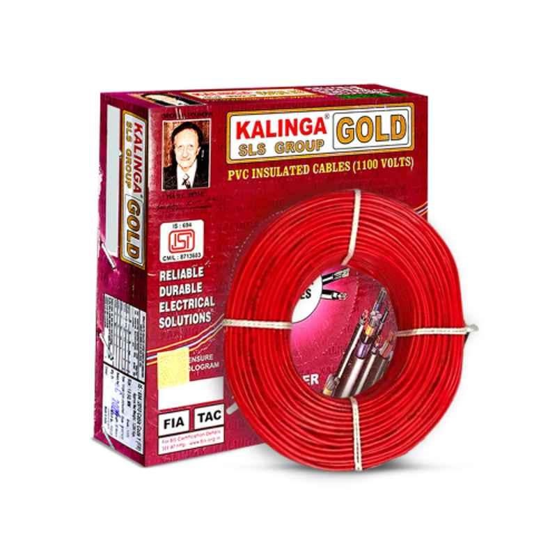 Kalinga Gold 16 Sqmm Single Core Red FR PVC Housing Wire, Length: 90 m