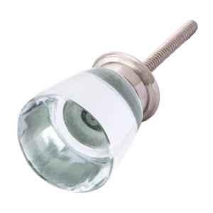 Atom 1.25 Inch Round Long Clear Crystal Glass Cabinet Door knob