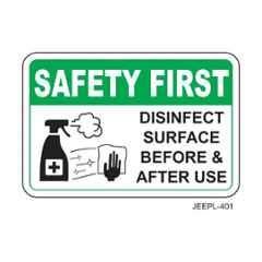 Jeepl Safety First Disinfect Sticker, jeepl-401