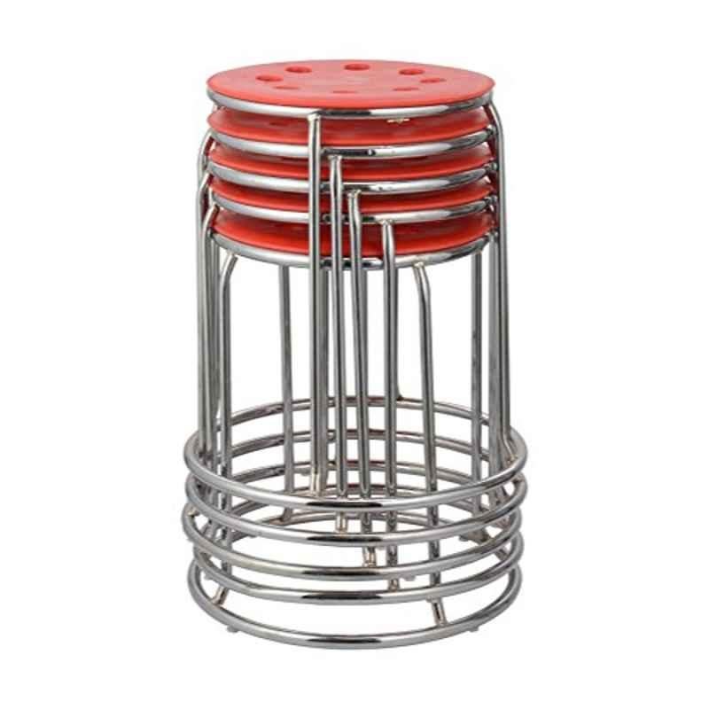 Da URBAN M-384-Red DISC Stack Stool (Pack of 5)