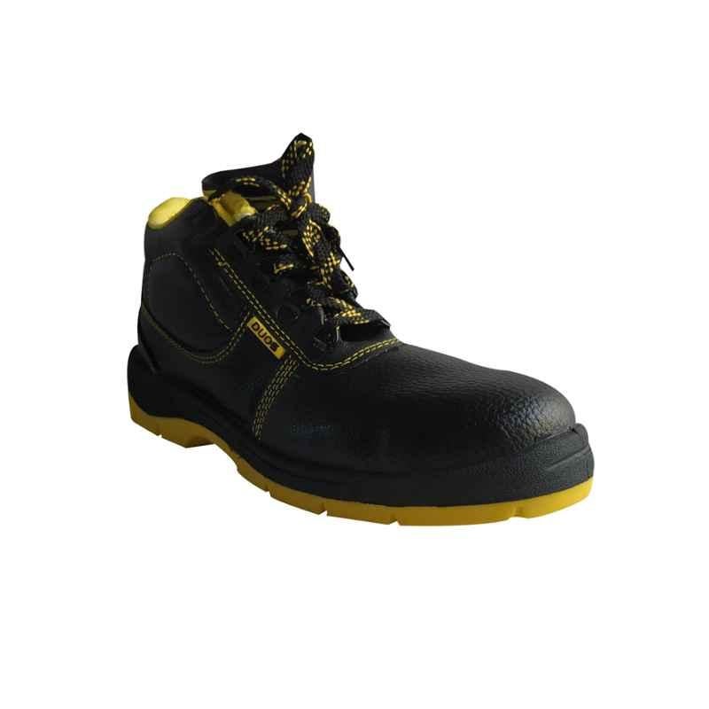 Meddo Duos Steel Toe Black Work Safety Shoes, Size: 10