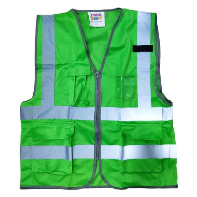Taha Polyester Green SJ Solid Delux Jacket, Size: L