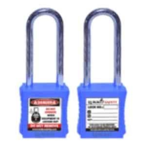 Lukko Safety 76mm Metal Blue Long Shackle Safety Lockout Padlockwith 2 Keys, LS-LC46