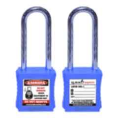 Lukko Safety 76mm Metal Blue Long Shackle Safety Lockout Padlockwith 2 Keys, LS-LC46