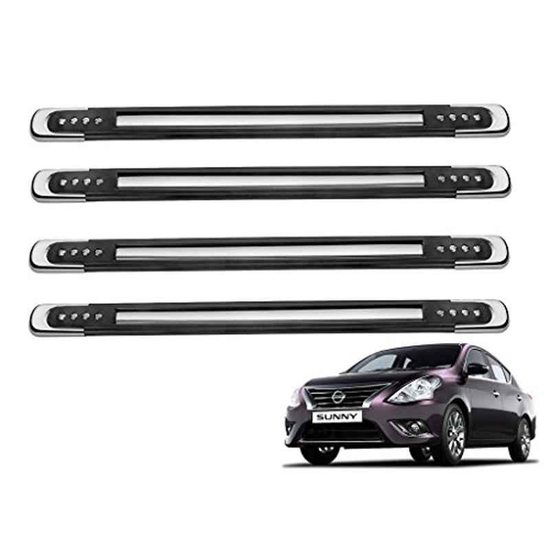 Kozdiko 4 Pcs Designer Black Bumper Protector Set for Nissan Sunny, Koz-35411