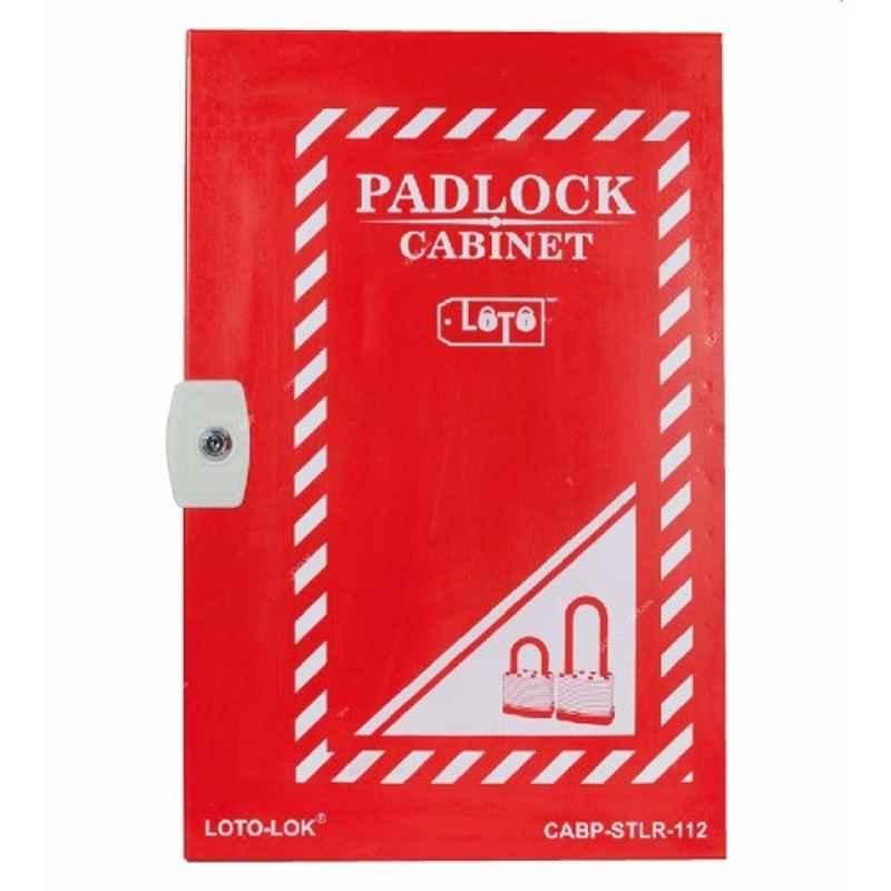 Loto-Lok 112 Locks 584x393mm Steel Red Padlock Cabinet, CABP-STLR-112