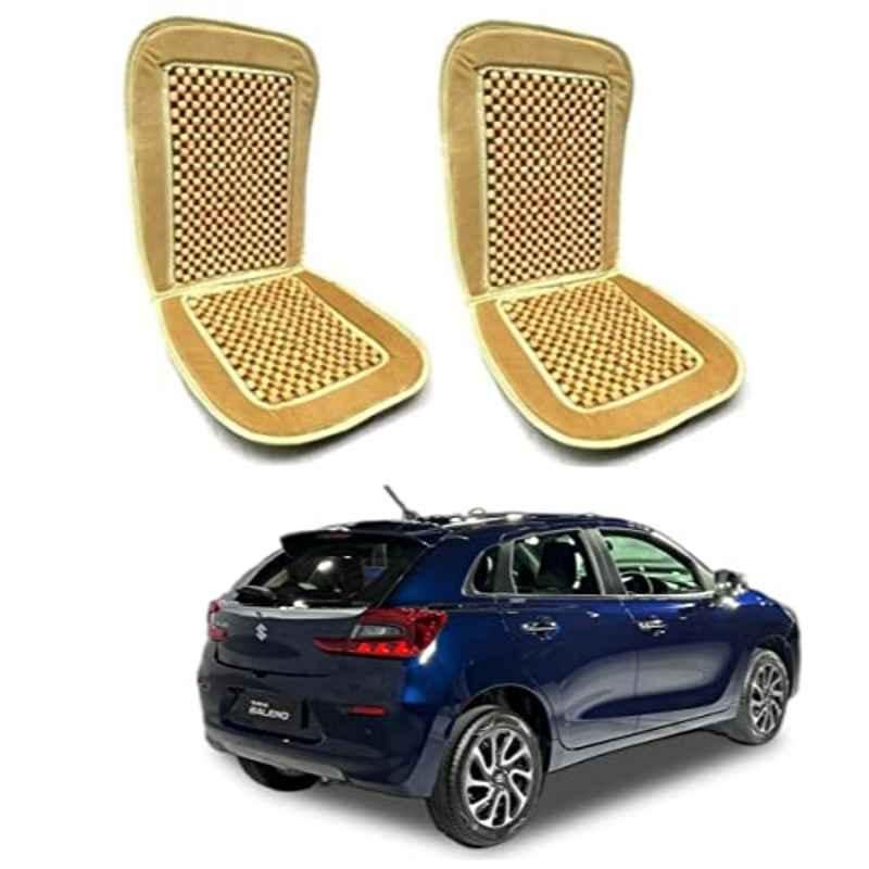 Kozdiko 2 Pcs Wooden Bead & Nylon Beige Seat Cover Set for Maruti Suzuki Baleno New 2022