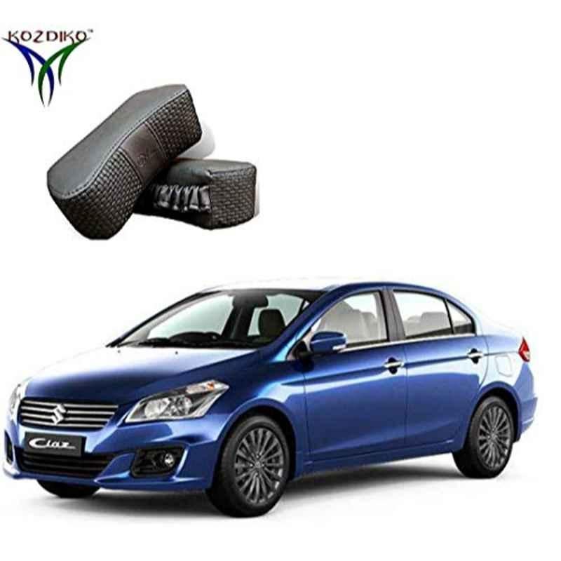 Kozdiko 2 Pcs Memory Foam Grey Neck Rest Cushion Pillow Set for Maruti Suzuki Ciaz Facelift 2018-Present