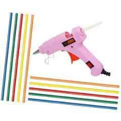 Gunstick 20W Pink Glue Gun with 10 Pcs Fluorescent Glue Sticks
