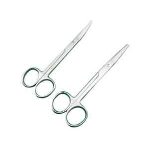 Forgesy 2 Pcs 5.5 inch Stainless Steel Mayo Dissecting Straight & Curved Scissors Set, FORGESY258