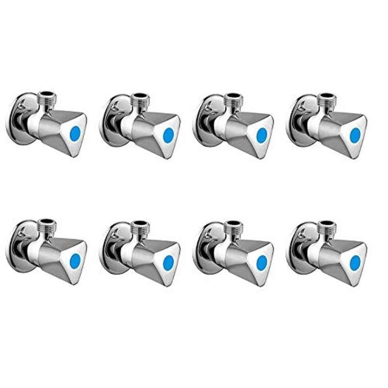 Zesta Jazz Stainless Steel Chrome Finish Angle Valve with Flange (Pack of 8)