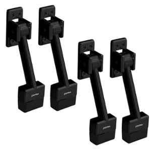 Plantex 5 inch Zinc Alloy Black Door Stopper with Rubber Grip, SH-34 (Pack of 4)