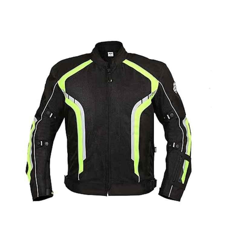 Biking Brotherhood Neon Cordura & Mesh Panel Xplorer Riding Jacket, Size: Small