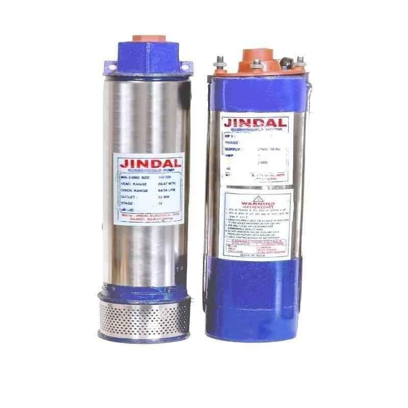 Jindal 1HP 4 inch Pure Copper Single Phase Oil Filled Submersible Pump